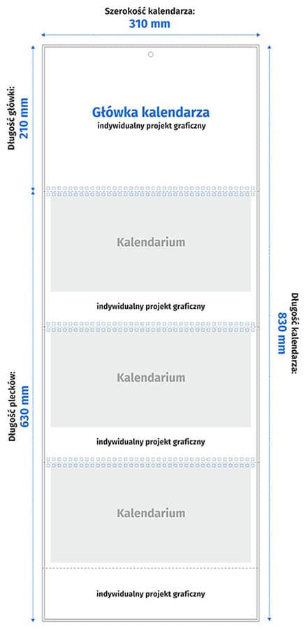 Wymiary kalendarza