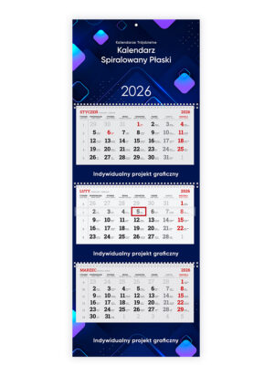 Kalendarz Trójdzielny Spiralowany Płaski