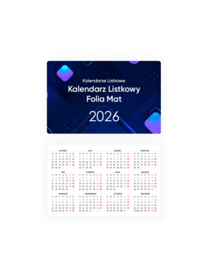 Kalendarz Listkowy (kieszonkowy) Folia Mat